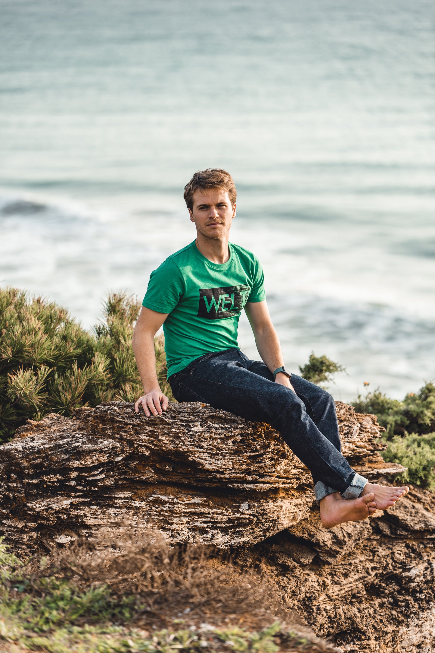 Camiseta verde reciclada