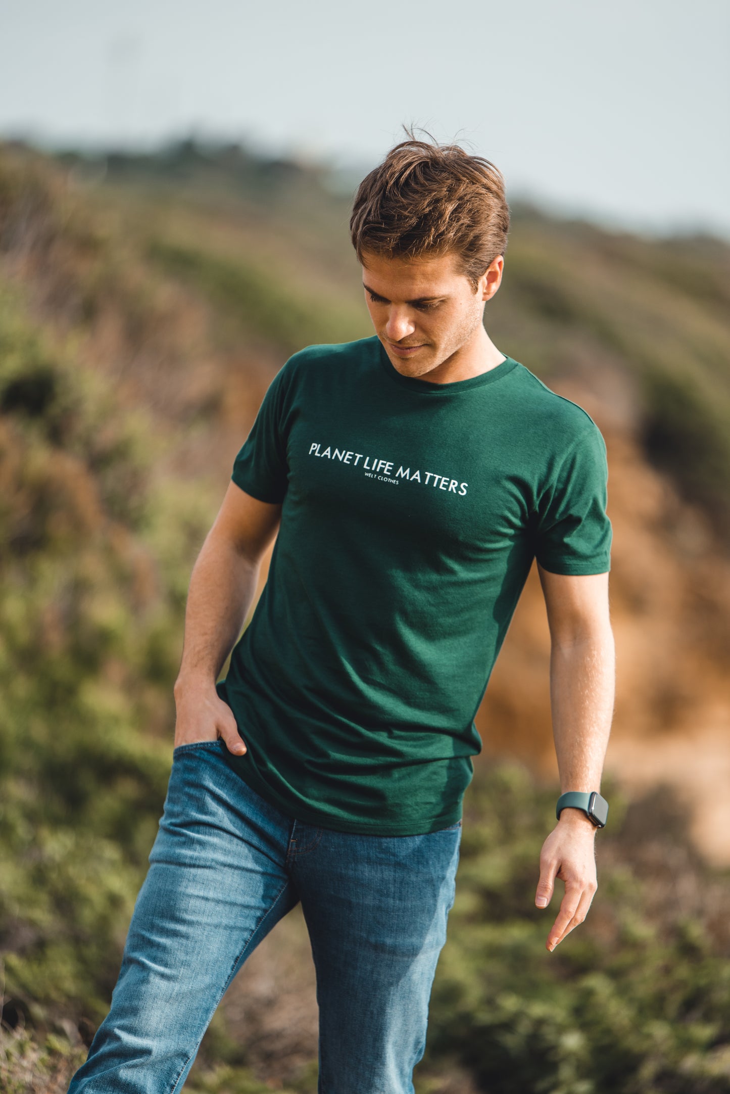 Camiseta de viscosa verde